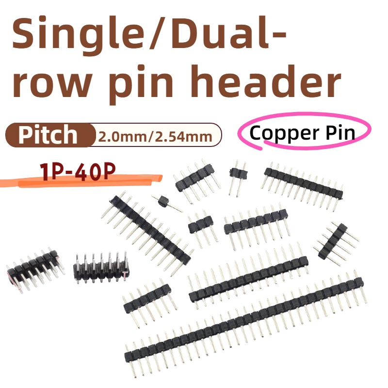 Male Female Header Pin - 10 Peças, Conector de Pinos Macho