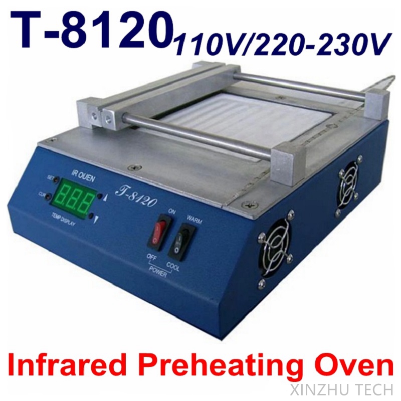 Hot Air Rework Station - Puhui T-8120 pré-aquecedor ir pré-aquecimento forno