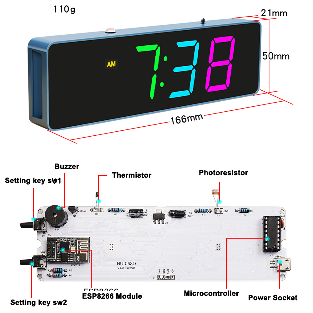 Colorido WiFi Kit Relógio Elet - Diy Electronics Gadget avaliação e preço